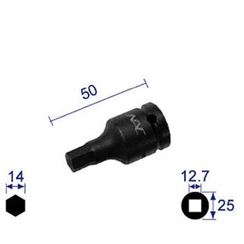 ヘキサゴンレンチソケット(ショートタイプ) (差込角12．7mm) NAC(長堀工業)