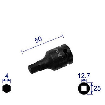 ヘキサゴンレンチソケット(ショートタイプ) (差込角12．7mm) NAC(長堀工業)