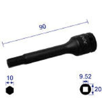 ヘキサゴンレンチソケット(ロングタイプ) (差込角9.52mm) NAC(長堀工業)