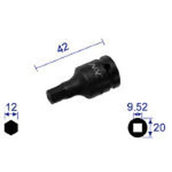 ヘキサゴンレンチソケット(ショートタイプ) (差込角9.52mm) NAC(長堀工業)