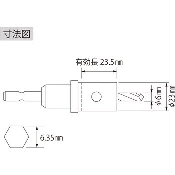 BOH23G バイメタルホルソー六角軸 1個 ロブスター(ロブテックス