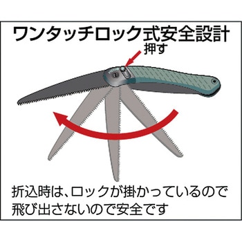 折込式一体型剪定鋸 サンクローラップランダー バーコ