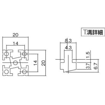 YF-2020-4-450 アルミフレーム2020タイプ 1個 ヤマト(機構部品) 【通販