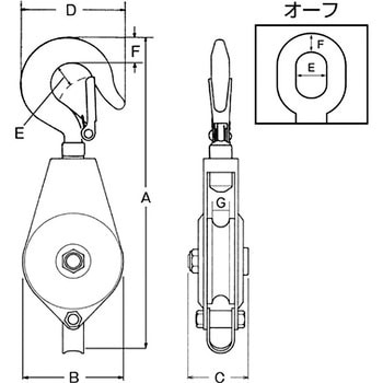 シンプル鉄ブロック フック型 50mm スリーエッチ