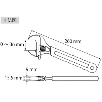 S36 モンキレンチ(絶縁機能付グリップ) ロブスター(ロブテックス