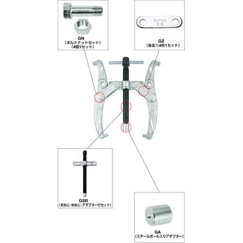 GN4 ギヤプーラ ボルト・ナット 1組(4個) スーパーツール 【通販サイト