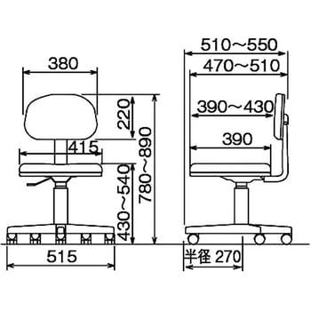 RZC-S12CGY OHチェア 1台 ナカバヤシ(ロアス) 【通販サイトMonotaRO】