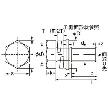 B716-0620 座金組込ボルト (三価クロメート・トリーマータイプ) 1