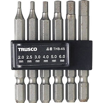 THB-6S 六角ビットセット TRUSCO 片頭 差込角対辺6.35mm THB-6S