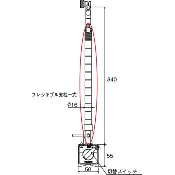 TMF-80A マグネットベース用フレキシブル主柱 TRUSCO 適合機種