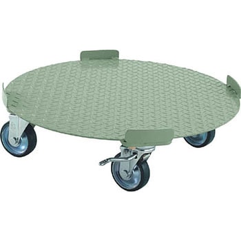 ストッパー付円形台車 TRUSCO