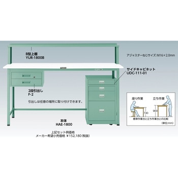 HAE1809 軽量300kg立作業台ポリ天板1800x900x900 TRUSCO グリーン色