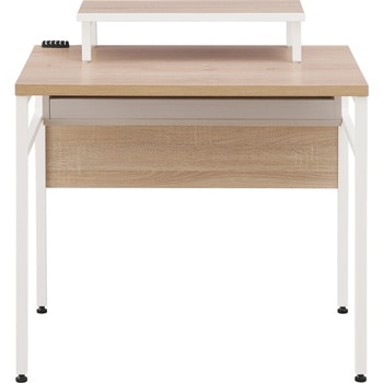 【モニター台付き】シンプルウッドデスク 幅80cm×奥行55cm ケーブル収納付き アイリスオーヤマ
