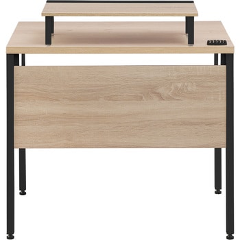 【モニター台付き】シンプルウッドデスク 幅80cm×奥行55cm ケーブル収納付き アイリスオーヤマ