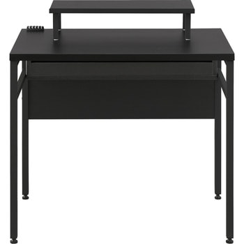 【モニター台付き】シンプルウッドデスク 幅80cm×奥行55cm ケーブル収納付き アイリスオーヤマ
