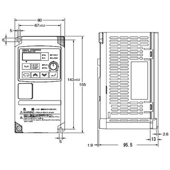 8B）オムロン OMRON 小型インバーター 3G3JX-A2002-