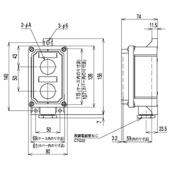 BXPA302 樹脂製コントロールボックス耐塵形・防噴流形 1個