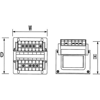 電源トランス 単相 複巻 200V → 100V