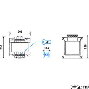 SD21-04KB 電源トランス 単相 複巻 200V → 100V 1台 TOYOZUMI