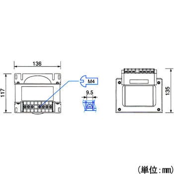 LD21-750F2 電源トランス 単相 複巻 200V → 100V 1台 TOYOZUMI