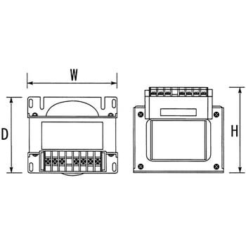 電源トランス 単相 複巻 200V → 100V