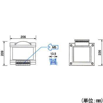 LD21-04KF 電源トランス 単相 複巻 200V → 100V 1台 TOYOZUMI