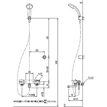 BF-HB146TL サーモスタット付シャワーバス水栓(13mm) 1個 INAX BF-HB146TL サーモスタット付シャワーバス水栓(13mm) 1個 INAX