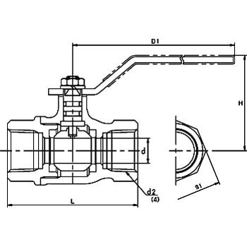 TG-25A ガス一般配管用ボールバルブ(スタンダードボア・ねじ込み形)(TG