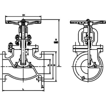 65-1880-90 ダクタイル鉄製グローブバルブ（10SPBOF） 呼び径125mm