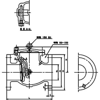 10SRBF-50A 10K ダクタイル鉄製スイングチャッキ(フランジ形)(10SRBF