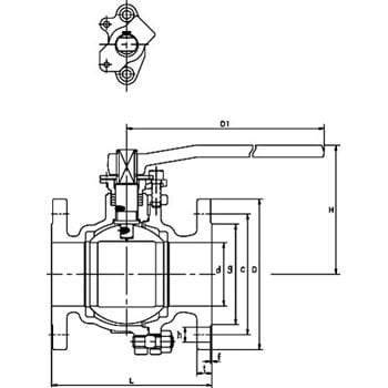 10UTBO-50A 10K ステンレス鋼製ボールバルブ(フランジ形)(10UTBO