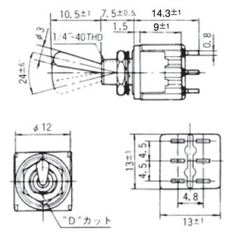 トグルスイッチ 8Fシリーズ ニデックコンポーネンツ(日本電産コパル電子/フジソク)
