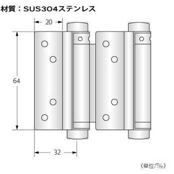 PEN ステンレス自由蝶番(両開) ハイロジック