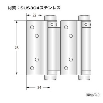 PEN ステンレス自由蝶番(両開) ハイロジック