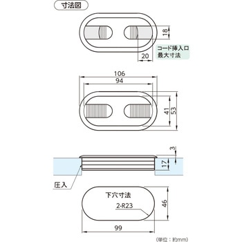 配線グロメット 木製用 ハイロジック