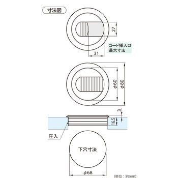 配線グロメット 木製用 ハイロジック