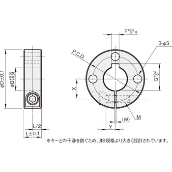 スリットカラー キー溝・3穴付タイプ 岩田製作所