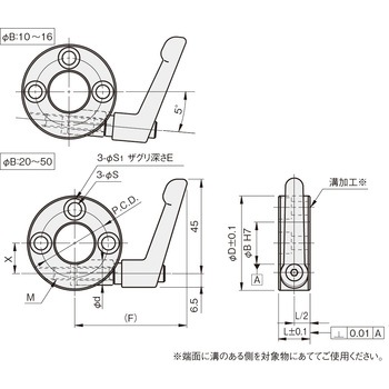 クサビカラー 3ザグリ穴付タイプ クランプレバー付 岩田製作所