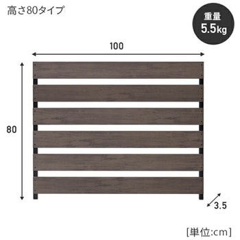 フェンス 目隠し 人工木フェンス 幅100cm YAMAZEN(山善)