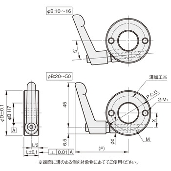 クサビカラー 2ネジ穴付タイプ クランプレバー付 岩田製作所