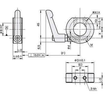 SCK5020STNO クサビカラー Dカットネジ付タイプ クランプレバー付 1個