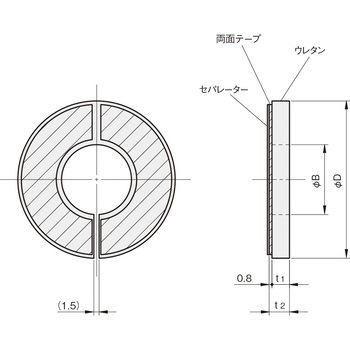 ウレタンダンパー スリット両面テープ付タイプ 岩田製作所