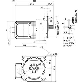 GM-SF-0.1KW-1/120 ギヤードモータ GM-SFシリーズ フランジ取付