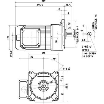 三菱電機 ギヤードモーター GM-S 0.2KW 1/80 (1：80) - 金物、部品