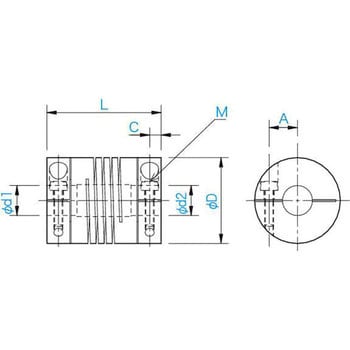 ACRM-112-12-9.5 ヘリカルカップリング Aモデル 1個 三木プーリ 【通販