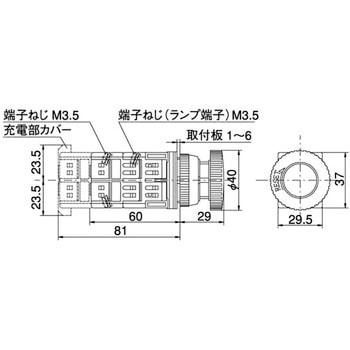 30Φ 照光スイッチ 全電圧 プッシュロック マルヤス電業