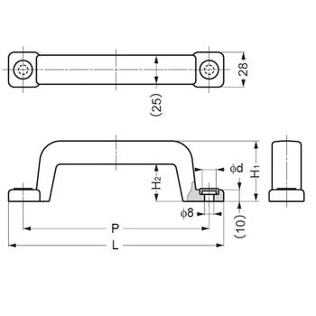 鉄芯入りプラスチックハンドル WB-900404 LAMP(スガツネ工業)
