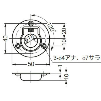 ステンレス鋼製ハンドル 980640 スガツネ(LAMP) 平面ハンドル 【通販 
