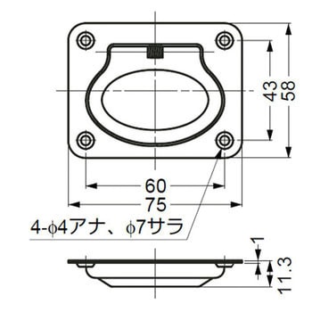 ステンレス鋼製ハンドル 980643 LAMP(スガツネ)