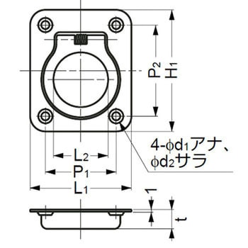 ステンレス鋼製ハンドル 980642 LAMP(スガツネ)